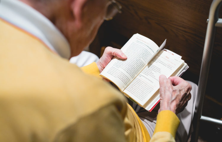 Man reading bible